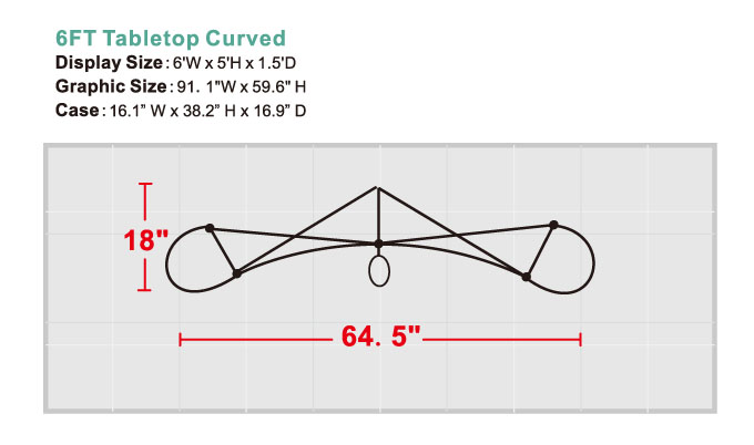 6 Foot Curved Tabletop with lights - Image 5