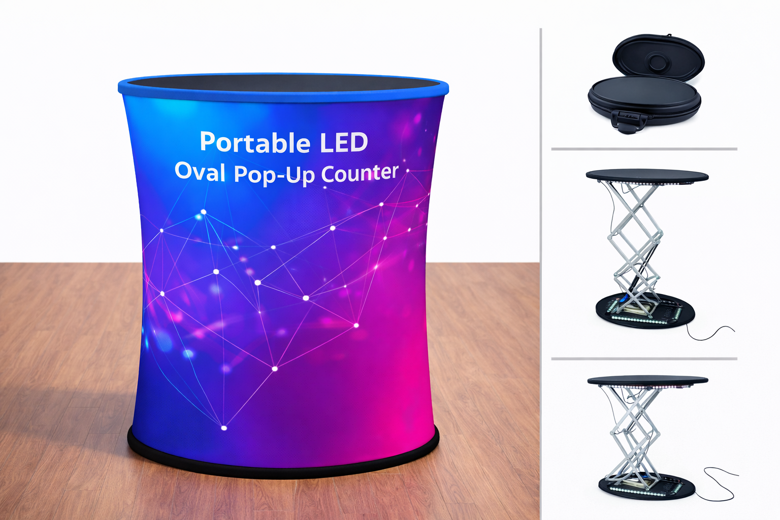 Portable LED Oval Pop-Up Counter - Image 2